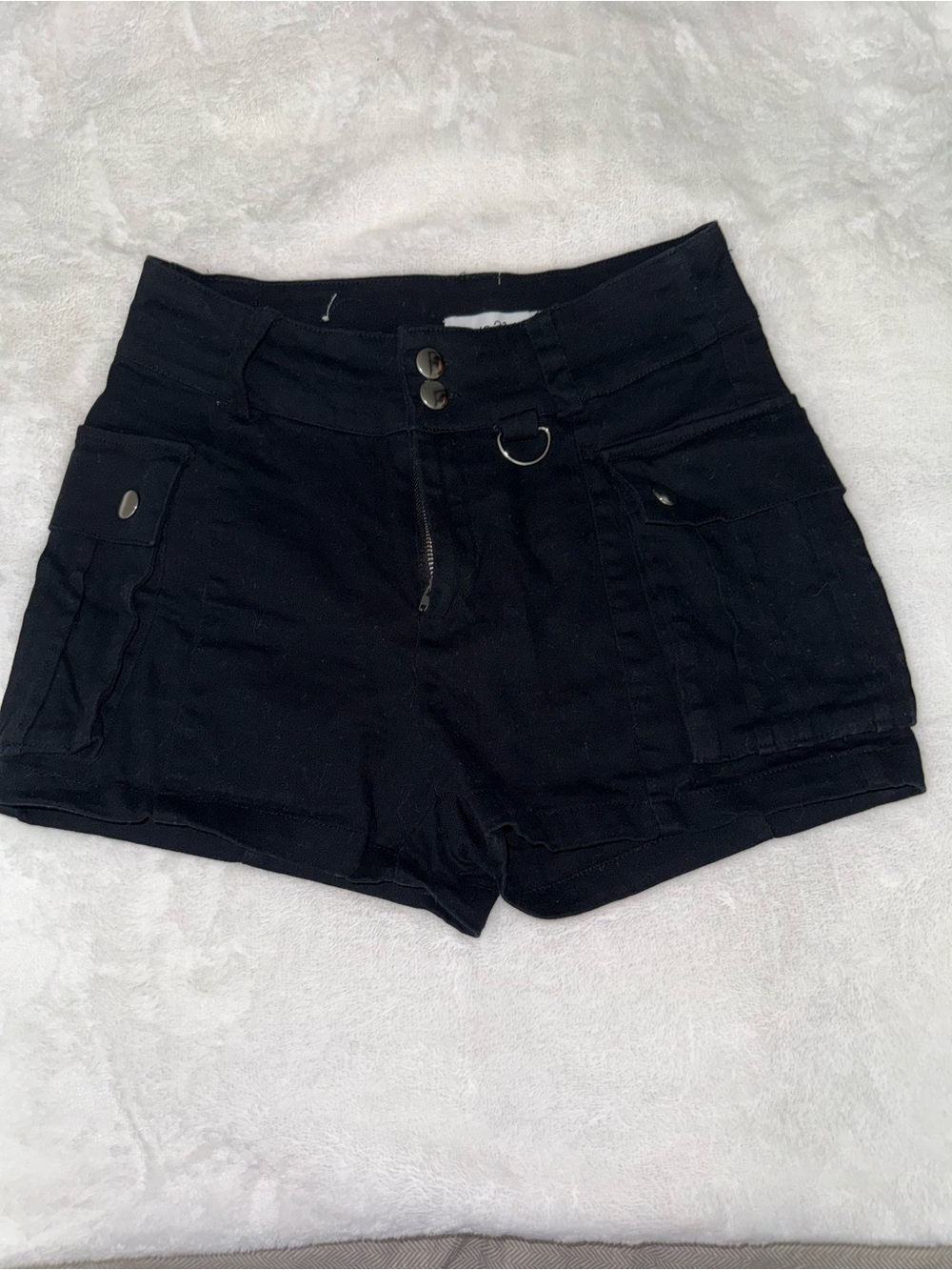Rue21 Black High Waist Utility Shorts with D-Ring